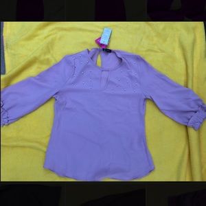 Nwt! Mauve pearl long sleeve blouse